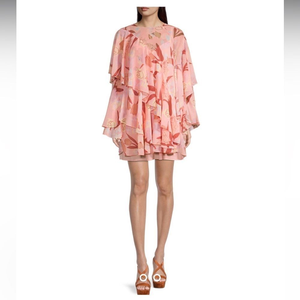 Ted Baker London Pagaia Ruffle Mini Dress in Coral, Size 0, NWT